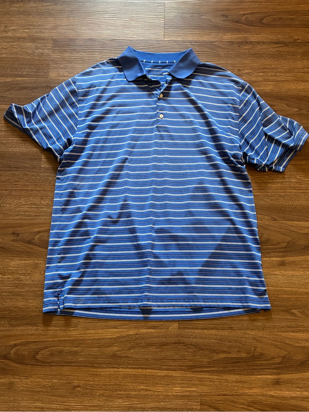 Greg Norman Blue Striped Golf Polo Shirt Men’s Size XL